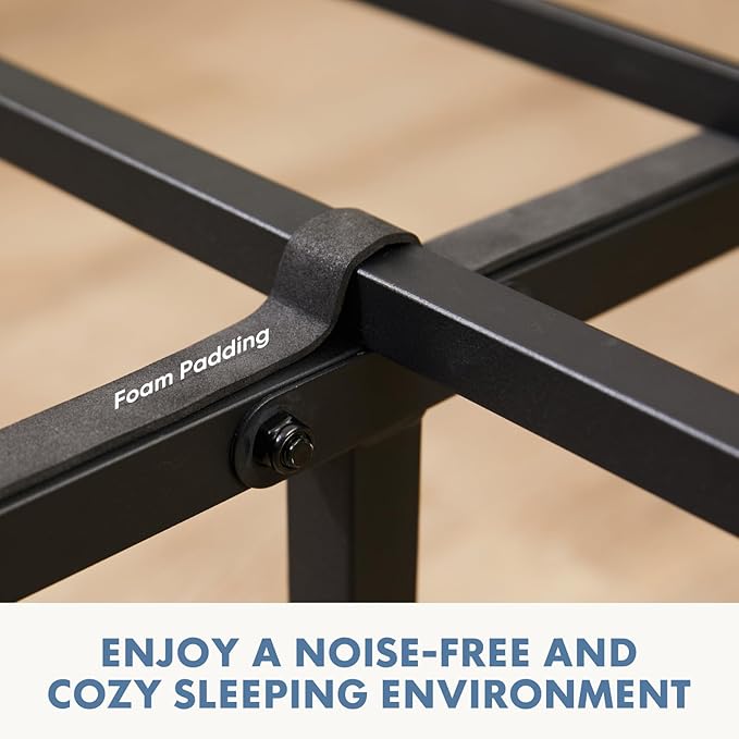 OLIXIS Twin Size Metal Platform Bed Frame - Mattress Foundation with Headboard and and Footboard, No Box Spring Needed with 700LBS Sturdy Wooden Slats Support, Noise Free, Easy Assembly