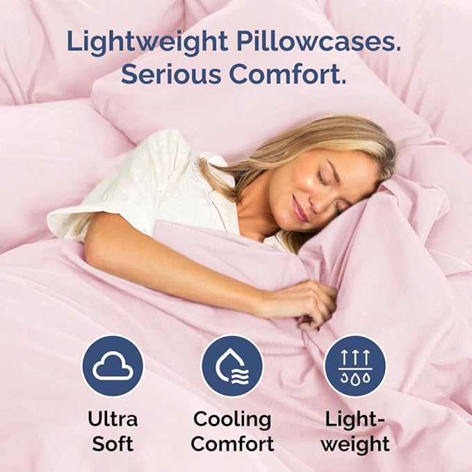 Queen Pillow Cases Set of 2 - Ultra Soft Hotel Quality Pillowcase Covers - Comfy, Cozy & Wrinkle Free - Shrinkage and Fade Resistant - Machine Washable Pillow Protectors - 2 Piece Set - Lavender Pink