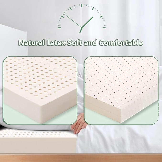 100% Natural Latex Mattress - Back & Joint Support, No Deformation, 1in, 110200cm (4379in)