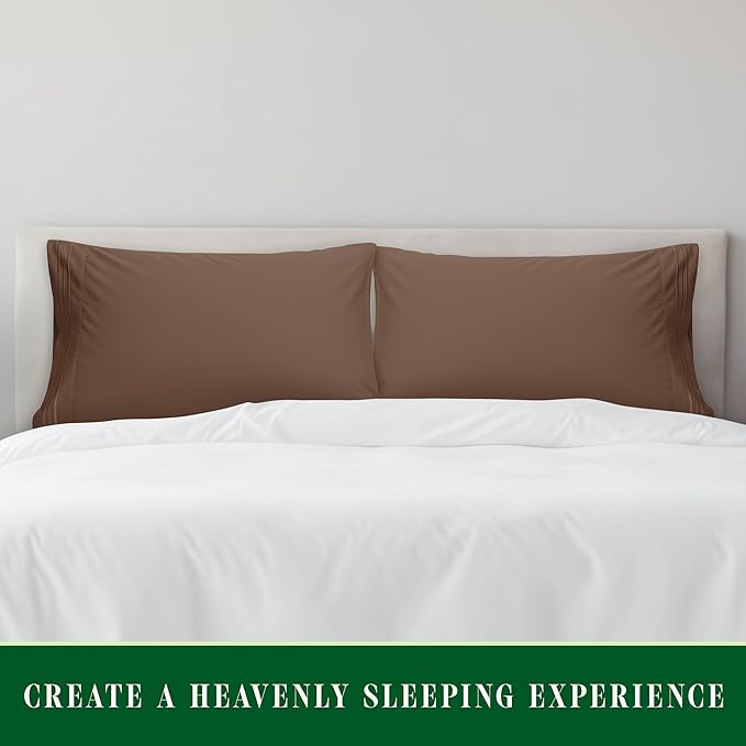 Elegant Comfort Luxury Ultra-Soft 2-Piece Pillowcase Set - 1500 Premium Hotel Quality Microfiber Double Brushed - Wrinkle Resistant, King, Taupe
