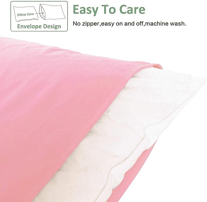 NTBAY Queen Pillowcase Set - 4 Pack Brushed Microfiber 20x30 Pillowcases - Soft, Wrinkle-Free, Fade-Resistant, Stain-Resistant, Pink Pillowcases with Envelope Closure - 20x30 Inches, Pink