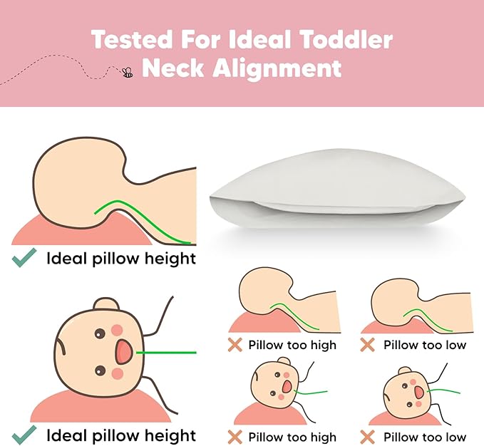 Toddler Pillow with Pillowcase - 13x18 My Little Dreamy Kids Travel Bed Pillows for Sleeping, Organic Cotton Small Pillowcase, Soft & Breathable, Machine Washable, Toddlers 2-5 years old (Clay)