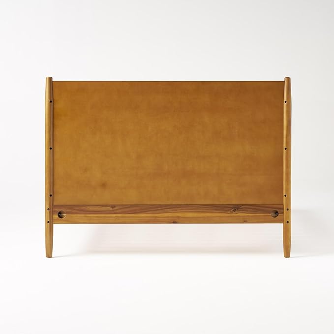 Merax King Size Solid Wood Platform Bed, Mid-Century Modern Bed Frame with Splayed Legs, 600 lbs Weight Capacity, No Box Spring Needed, Natural