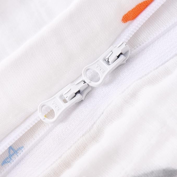 TADO MUSLIN Toddler Sleep Sack 2-4T, 0.5 TOG Lightweight Wearable Blanket, 100% Organic Cotton Muslin, Sleeveless, 2-Way YKK Zipper, OEKO-TEX Certified, Rocket
