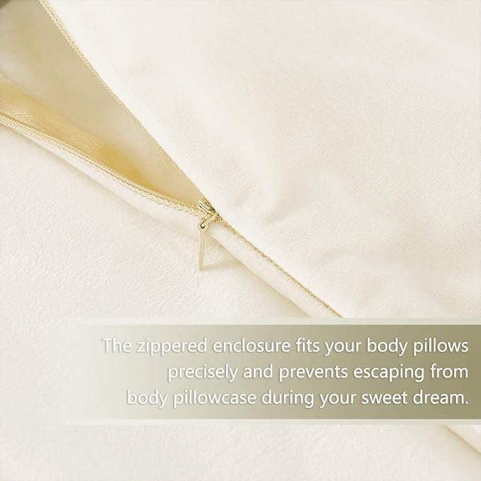 StangH Cream White Pillowcovers Bed Pillowcases Super Soft Velvet Pillow Covers Warm Pillow Protector for Babies/Hair and Skin Friendly, Set of 2, Ivory White, 20 x 30 inches