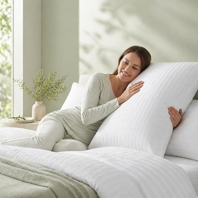 100% Cotton 600TC 4PC Pillow Protectors with Zipper Queen Size Hypoallergenic Breathable Hotel Collection Pillow Covers Ultra Soft 20 x 30 Inches Pillowcases