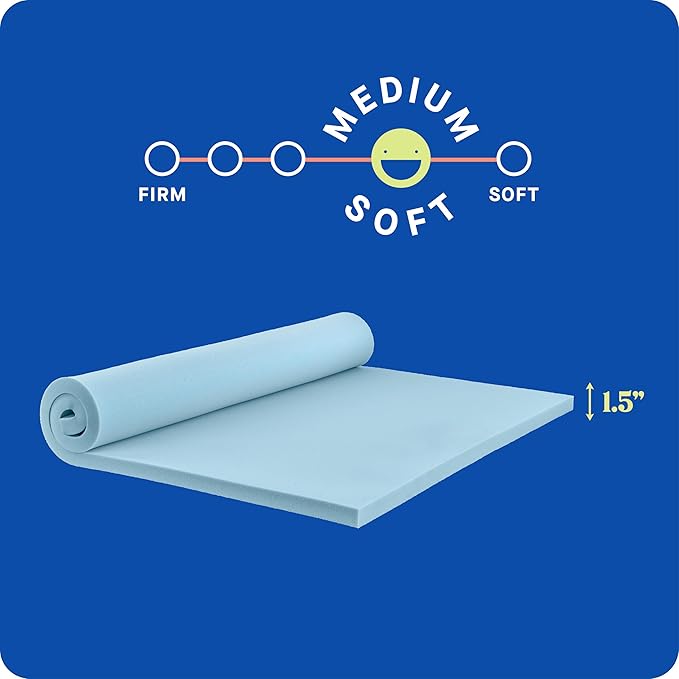 Sealy Dreamlife 1.5” Gel Memory Foam Twin Mattress Topper with SealyComfort Gel Foam, 1 Year Limited Warranty, Made in The USA