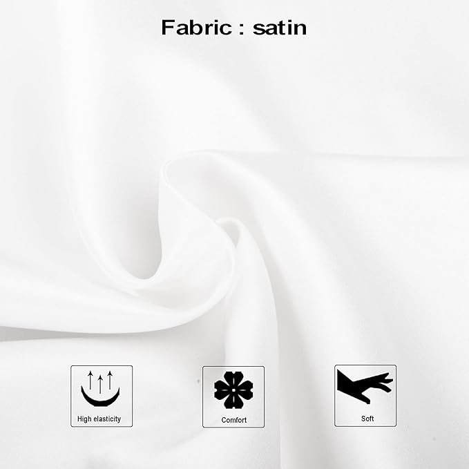 NTBAY Zippered Satin Body Pillow Pillowcase, Silky Slip Cooling Body Pillow Cover, Long Side Hidden Zipper, 20x54 Inches, Pure White