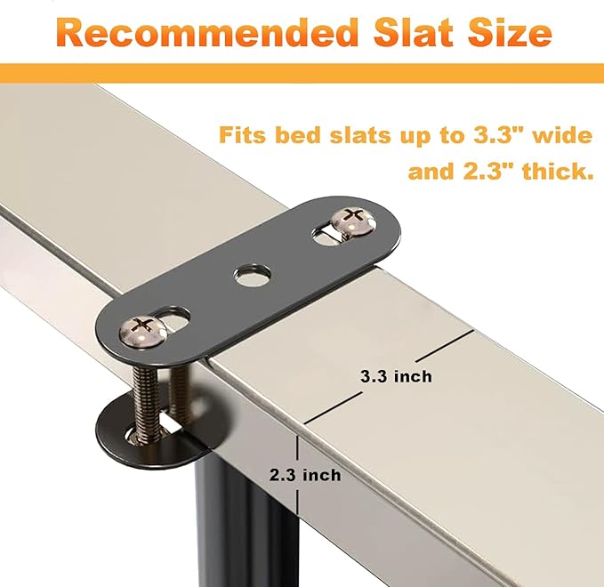 4 Pack Adjustable Bed Support Legs 7.3"-12.6", Heavy Duty Thick Carbon Steel Bed Legs Replacement with Rubber Pads, Easy Install on Bed Frame or Slats