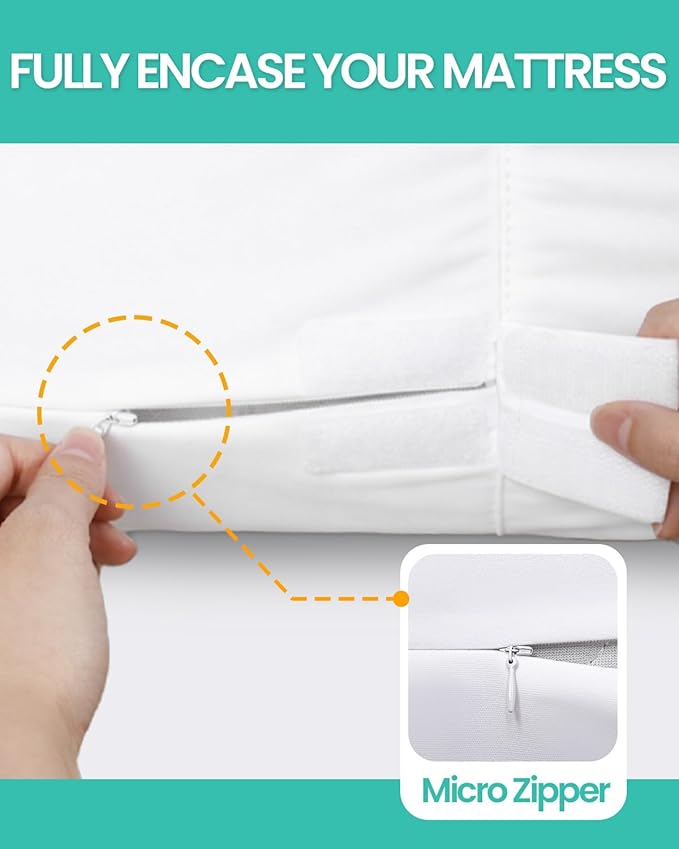 54“x75“ Full Size Mattress Protector Waterproof Fits 6-9" Deep, Zippered WINKAURA Mattress Pad Cover with Breathable Soft Premium Terry Top Fabric