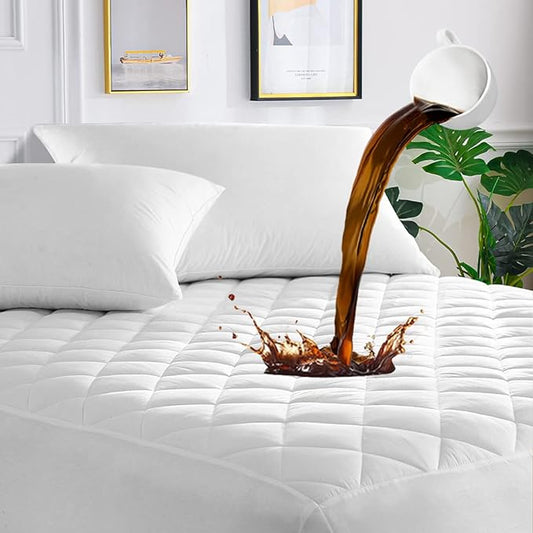 UNILIBRA Full XL Waterproof Mattress Pad Protector, 6-19 Inch Deep Pocket, Breathable Hollow Cotton Filling, Machine Washable, Stain Resistant, Soft and Noiseless, Deep Pocket Design