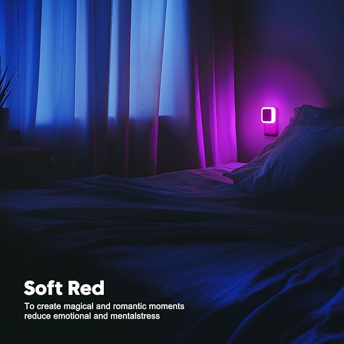 Sujeet Night Light, Night Lights Plug into Wall 4-Pack, Pink Plug in Night Light, Dusk to Dawn Night Lamp Led Night Lights for Bedroom, Bathroom, Hallway