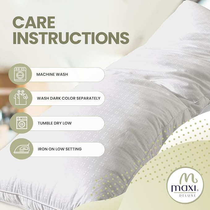 Maxi Deluxe Body Size Bed Pillow – Ultra Soft & Comfortable – Versatile for Side, Back & Stomach Sleepers – 300TC Cotton Top – Single Pack – (Body Size Pillow is 20 x 55)