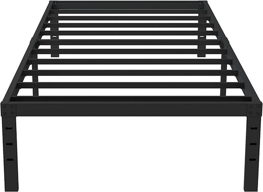 Upcanso 16 Inch Twin XL Bed Frames, Metal Platform Twin XL Bed Frame with Storage, 2,500 lbs Heavy Duty Steel Slats Support, Easy Assembly Mattress Foundation, Black