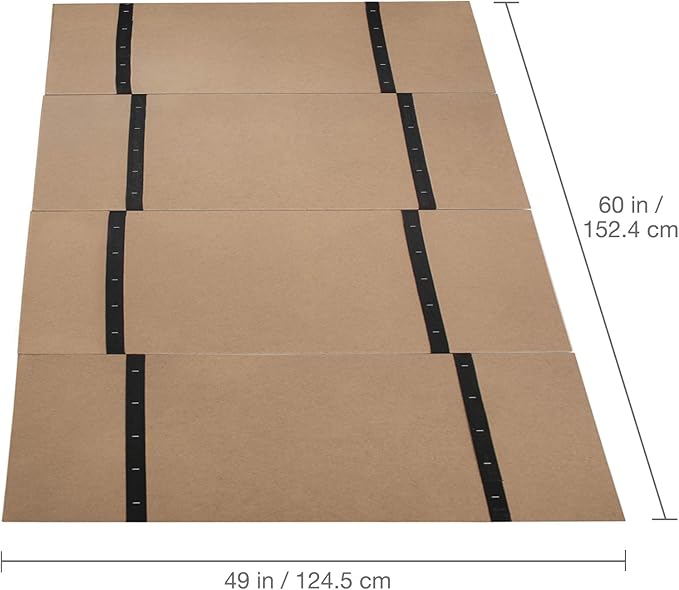 DMI Foldable Box Spring, Bunkie Board and Bed Support Slats, No Assembly Needed, Full Size Bed Base, 60" x 48"