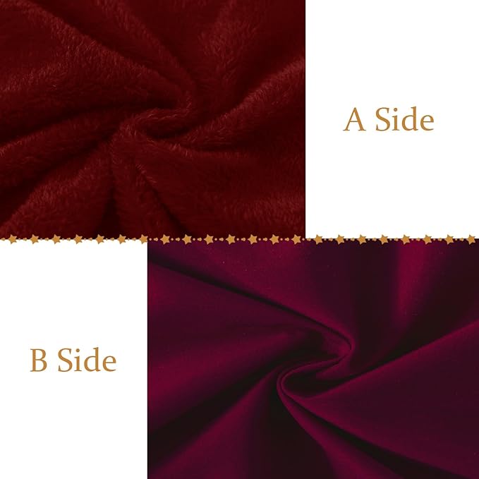 Whatsbedding Sherpa Body Pillow Cover, Ultra Soft Faux Fur Body Pillowcase, Luxury Shaggy Plush Long Pillowcase, Envelope Closure - Burgundy Red (20x54 inch)