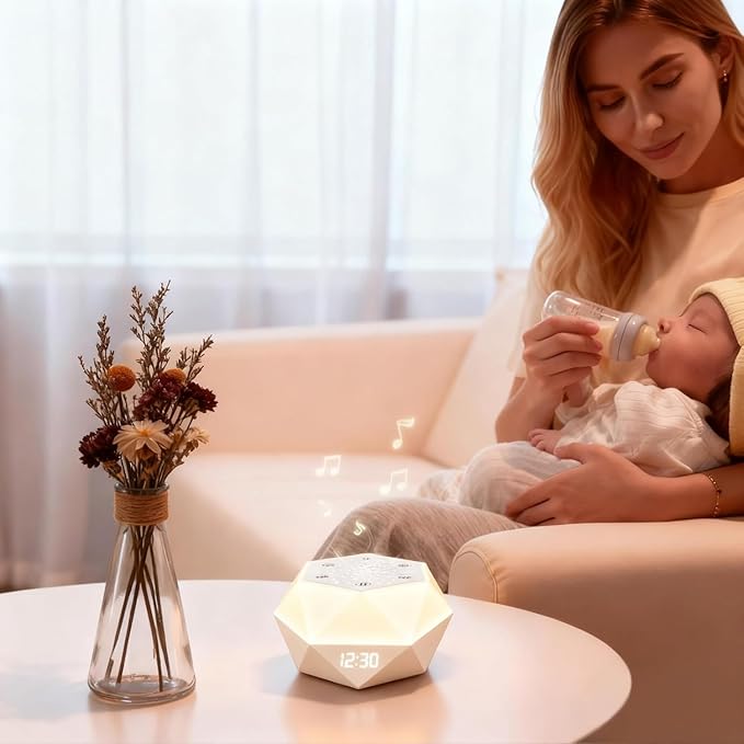 White Noise Sound Machine, Baby Sound Machine for Sleeping, 8 Night Light Colors, 32 Soothing Sounds, 4 Timer, Smart App & Touch Control, Portable Sleep Machines for Baby Kids Adults Home Travel
