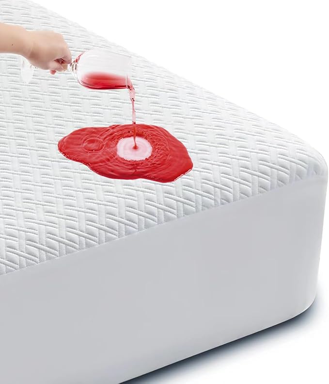 Cozymaker California King Size 100% Waterproof Mattress Protector, Cooling Mattress Cover Fitted 8-21" Deep Pocket, 3D Air Fabric Soft Breathable Noiseless Washable