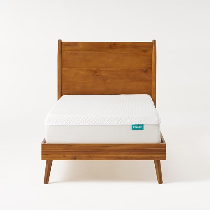 Merax Twin XL Size Solid Wood Platform Bed, Mid-Century Modern Bed Frame with Splayed Legs, 600 lbs Weight Capacity, No Box Spring Needed, Natural