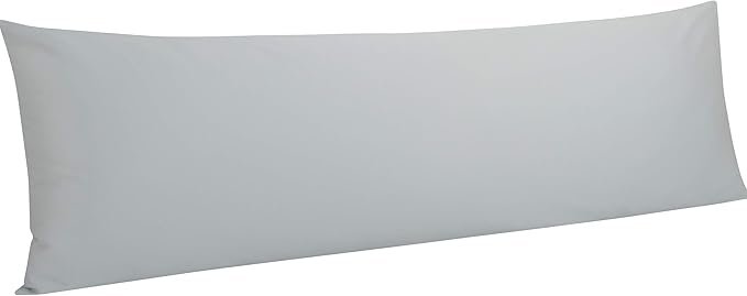 NTBAY Egyptian Cotton Body Pillowcase - 500 Thread Count Cotton Body Pillow Cover - Soft and Breathable Envelope Closure Body Pillowcase for Adults, 20x54 Inches, Light Grey
