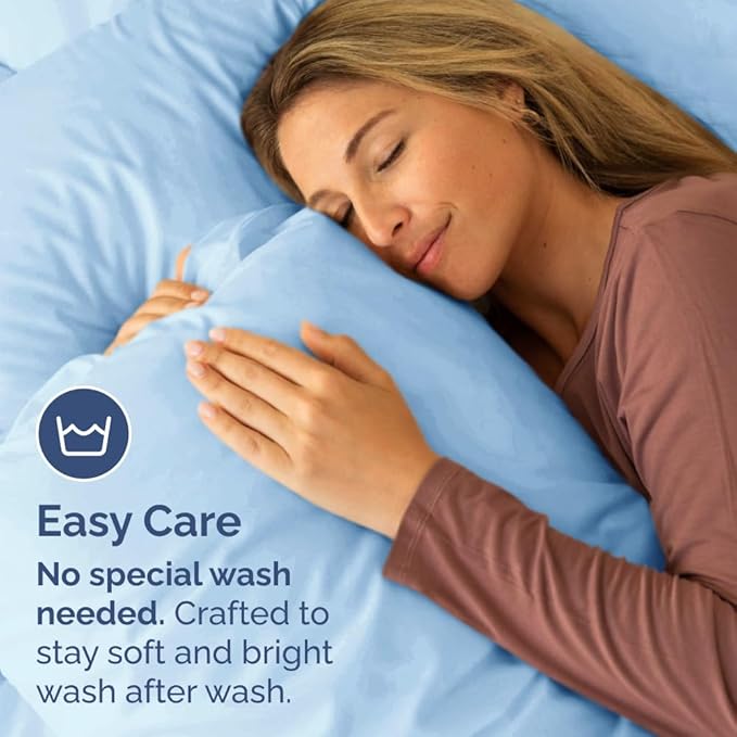 King Standard Pillow Cases Set of 4 - Soft Hotel Quality Pillowcase Covers - Comfy Bedding for Women, Men, Kids & Teens - Machine Washable Pillow Protectors - 4 Piece Set - King Standard Light Blue