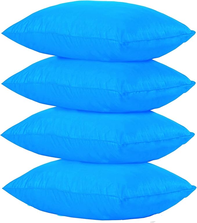 4 Pack Waterproof Blue Pillow Protectors Standard 20x26 Inches Smooth Zipper Premium Encasement Covers Quiet Cases Set