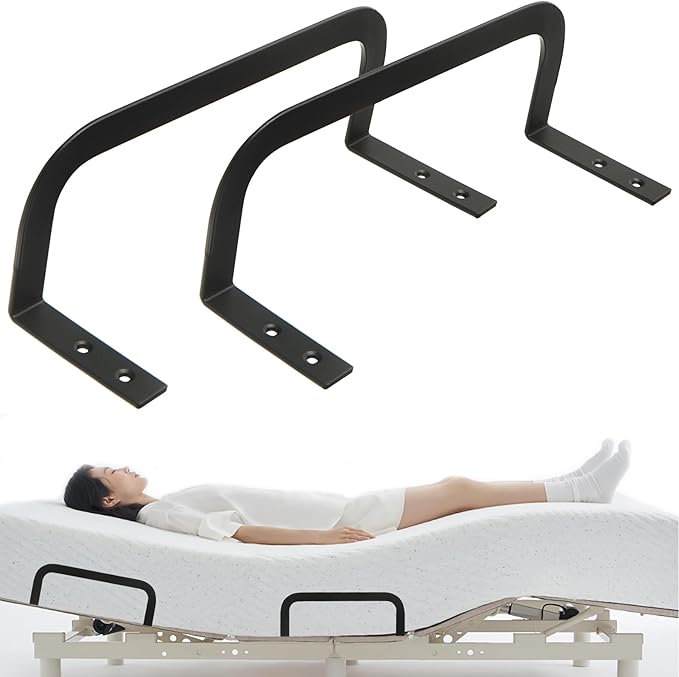 Mattress Retainer Bar Bracket (H3.5) - Keeps Mattress from Sliding on Platform Beds, Adjustable Beds, RV & Camper Mattresses - Black Slide Stopper Rails