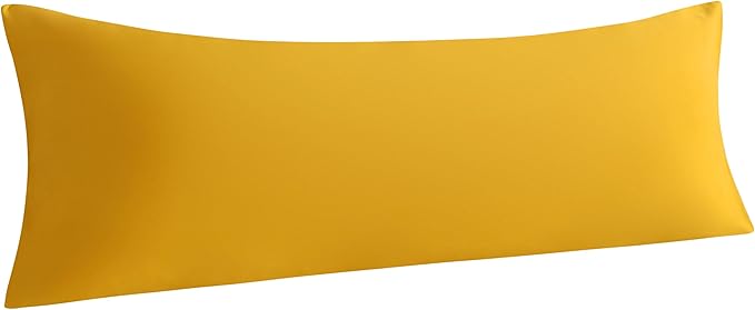 NTBAY Body Pillowcase - Brushed Microfiber 20x54 Pillowcase - Soft, Wrinkle-Free, Fade-Resistant, Stain-Resistant, Ginger Yellow Body Pillow Cover with Envelope Closure - 20x54 Inches, Ginger Yellow