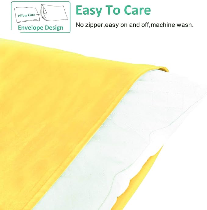 NTBAY Queen Pillowcase Set - 4 Pack Brushed Microfiber 20x30 Pillowcases - Soft, Wrinkle-Free, Fade-Resistant, Stain-Resistant, Yellow Pillowcases with Envelope Closure - 20x30 Inches, Yellow