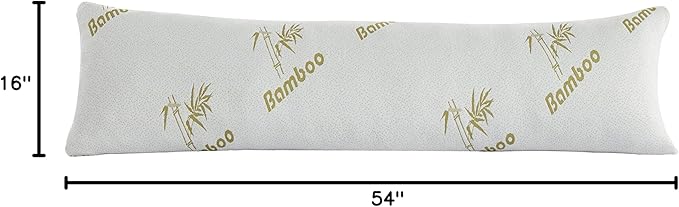 Linen Plus Body Pillow with Shredded Memory Foam for Comfort and Support Breathable Cooling Hypoallergenic New