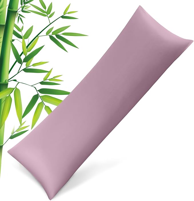 Body Pillowcase with Zipper Cooling Viscose from Bamboo Zippered Pillowcases, Cool & Breathable Body Pillow Cover for Hot Sleepers and Night Sweats, 20" x 54"