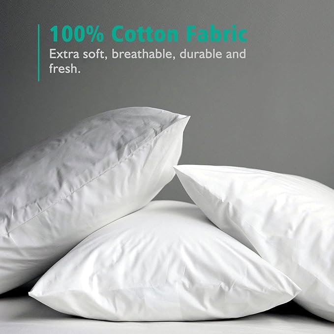 APSMILE Organic 12x20 Feather Down Throw Pillow Inserts Set of 2, 100% Cotton Fabric, Soft Fluffy Rectangle Decorative Pillow Form Core for Sofa, Bed, Couch, Cushion Sham Stuffer