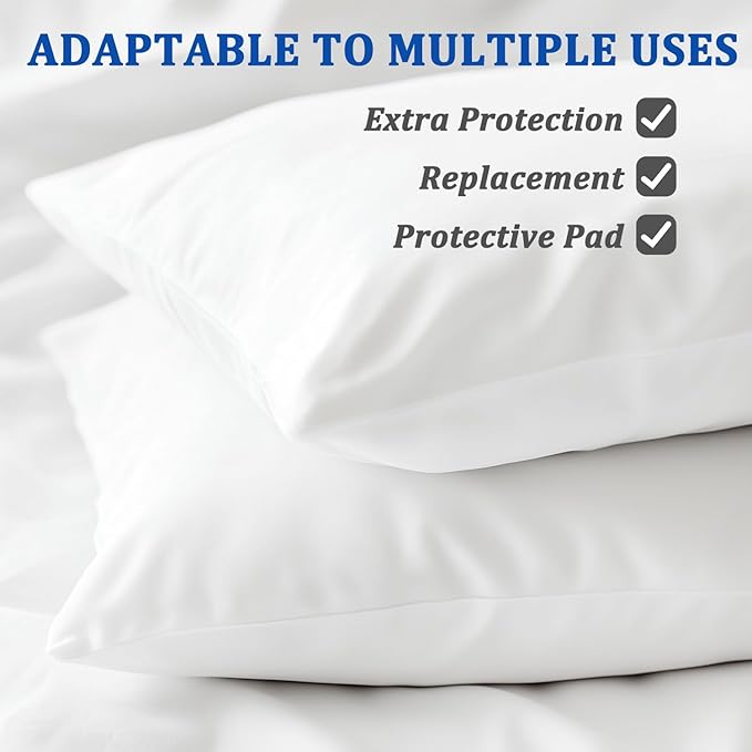 Cotton Queen Size Pillow Cases Set of 6, White Pillow Protectors with Zipper, Cooling Breathable Hidden Zippered Pillow Covers & Pillowcases Covers for Hot Sleepers, 20x30 Inches