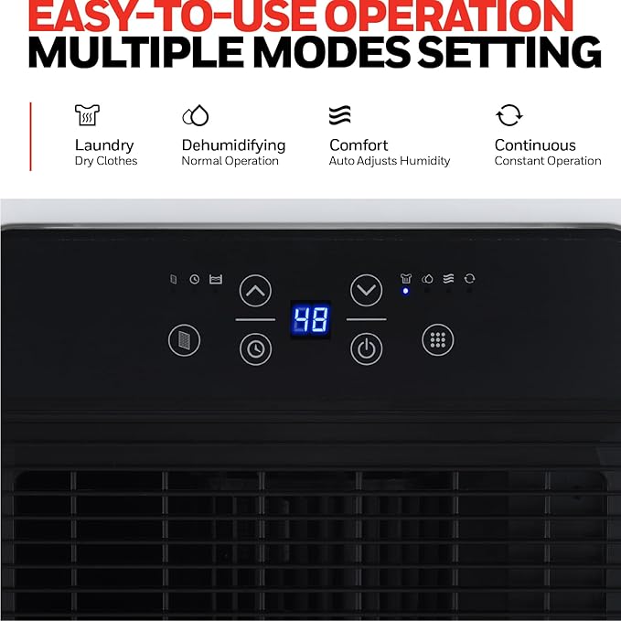 Honeywell 32-Pint ENERGY STAR Dehumidifier for 3,000 Sq Ft – Laundry Mode, Auto-Comfort Mode & Thermal Overload Protection, TPFIT32WK