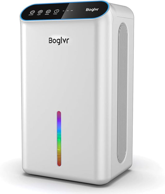 Dehumidifiers, Dehumidifier for Home (85 OZ, 800 sq.ft) Quiet Small Dehumidifier for Bedroom Bathroom Basement with Drain Hose, 3 Gear Timer, Sleep Mode, Auto Shut Off, 7 Color Ambient Light