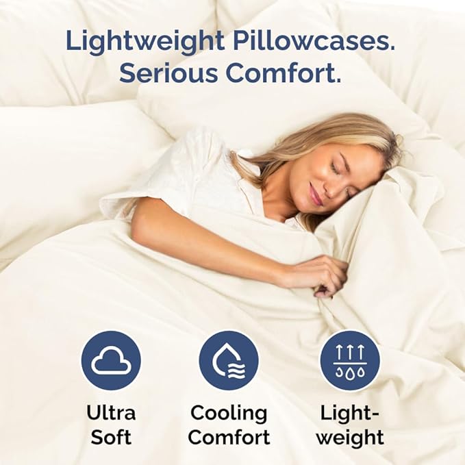 Standard Pillow Cases Set of 10 - Ultra Soft Hotel Quality Pillowcase Covers - Comfy, Cozy & Wrinkle Free - Shrink, Stain & Fade Resistant - Machine Washable Pillow Protectors - 10 Pcs Set - Off White