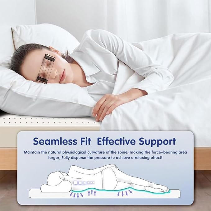 Organic Natural Latex Mattress - Single, Double, King, Twin, Full Sizes - Comfortable 2in Thickness, 80x200cm (31.5x79in) - Eco-Friendly Cover Included