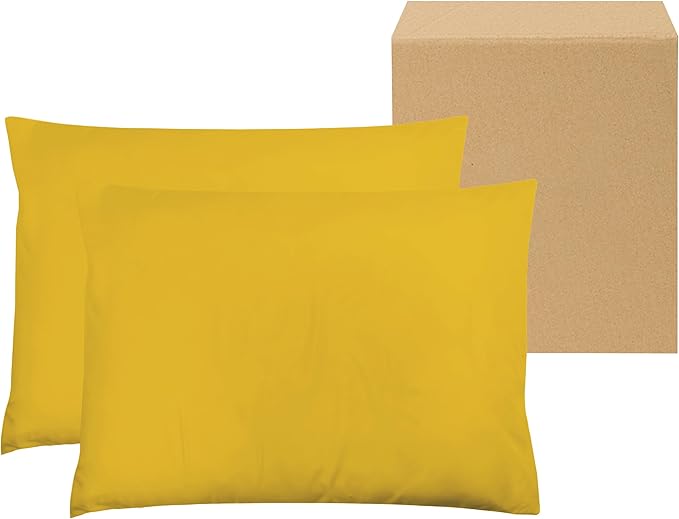 ZPECC Pillow Cases Bulk 24 Pack - Standard Pillowcases with Envelope Closure, Soft Brushed Microfiber Pillow Cover for Hotel Airb&bs Hospital Bedding Essential, Golden Yellow