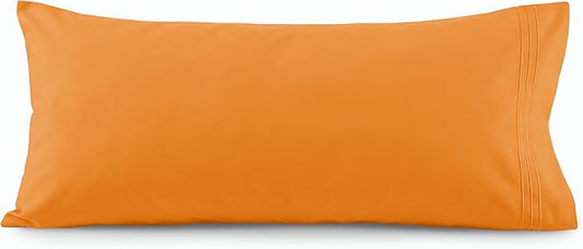 Elegant Comfort Luxury Ultra-Soft 1-Piece Body Pillowcase - 1500 Premium Hotel Quality Microfiber Double Brushed - Wrinkle Resistant, Body Pillowcase Size, Orange