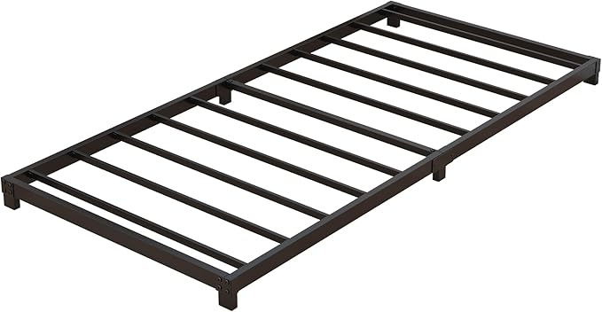 Nailsong 4 Inch Twin Bed Frames Low Profile, Twin Platform Bed Frame No Box Spring Needed, Heavy Duty Metal, Easy Assembly, Black