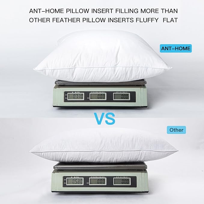 18"x18" Pillow Inserts Soft Feather Pillow Set of 2 Indoor Decorative Sofa Down Pillows Bed Pillows Couch Pillow