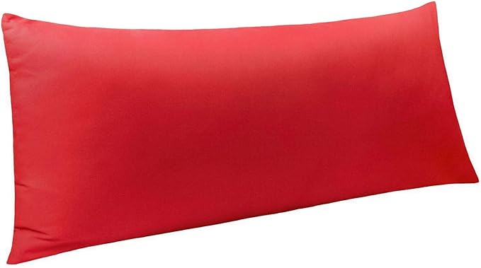 NTBAY Body Pillowcase - Brushed Microfiber 20x54 Pillowcase - Soft, Wrinkle-Free, Fade-Resistant, Stain-Resistant, Red Body Pillow Cover with Envelope Closure - 20x54 Inches, Red