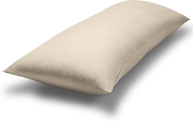 Bare Home Microfiber Body Pillow Cover - Ultra Soft - Cooling Pillowcase - Double Brushed - Pillowcase with Zipper Closure - Easy Care (20''x54'' Body Pillow Cover, Sand)