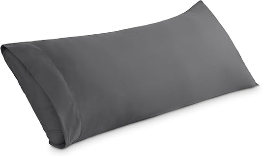 Bare Home Microfiber Body Pillow Cover - Ultra Soft & Cooling - Double Brushed - Envelope Closure - Easy Care (20''x54'' Body Pillow Cover, Grey)