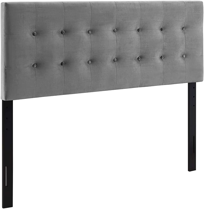 Modway Emily King Biscuit Tufted Performance Velvet Headboard, Gray