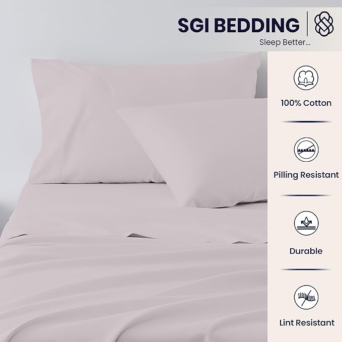 SGI Split King Sheet Set for Adjustable Bed Egyptian Premium Cotton 600 Thread Count Sheets for Sleep Number Bed 15" Deep Pocket 5 Pc Set with 2 Twin XL Fitted Sheets Soft Breathable -Silver