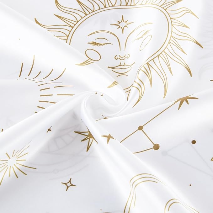 EXQ Home Satin Body Pillow Pillowcase Super Soft Silk Pillowcase, Body Pillow Cover with Envelope Closure White Moon (20"x54")