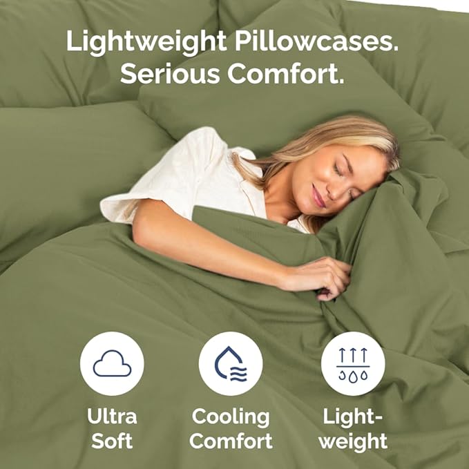 Standard Pillow Cases Set of 8 - Ultra Soft Hotel Quality Pillowcase Covers - Comfy & Wrinkle Free - Shrink, Stain and Fade Resistant - Machine Washable Pillow Protectors - 8 Piece Set - Sage Green