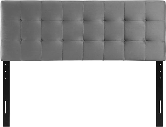 Modway Emily Full Biscuit Tufted Performance Velvet Headboard, Gray