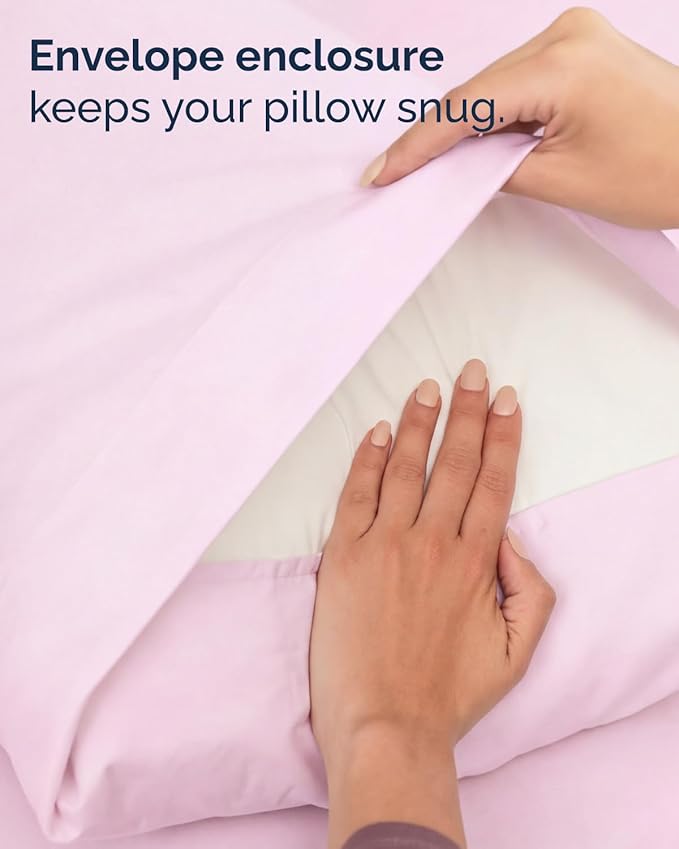 Twin 4 Piece Sheet Set - Comfy, Breathable & Cooling - Hotel Luxury Bedding for Women, Men, Kids, Teens & Children - 1 Flat & 1 Fitted Sheet & 2 Pillowcases w/ Deep Pockets - Wrinkle Free - Light Pink